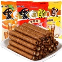 56g 旺旺 黑白配 香草味 chocolate biscuits vanilla flavor
